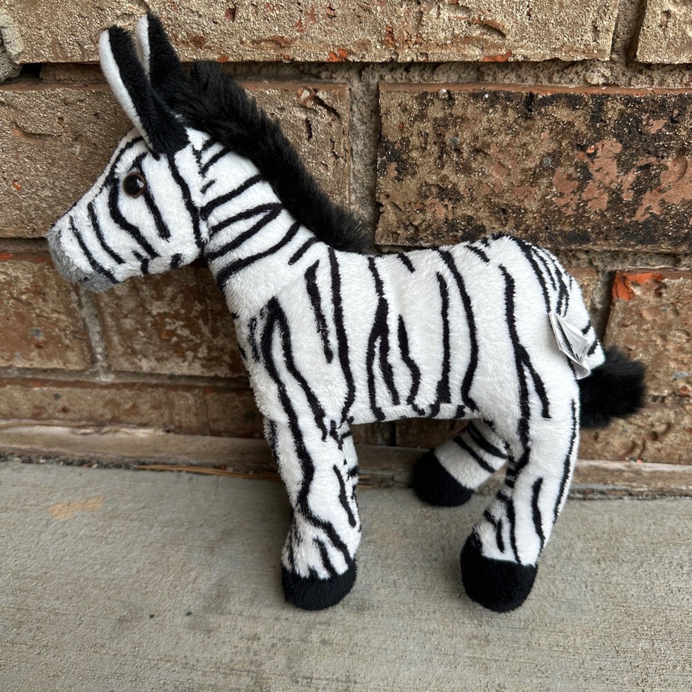 2011 Wildlife Artists Soft Plush Standing Zebra 9" EUC Indonesia Stuffed Animal